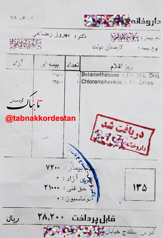حکایتی واقعی از نسخه‌پیچی نادرست یک داروخانه در کردستان+اسناد